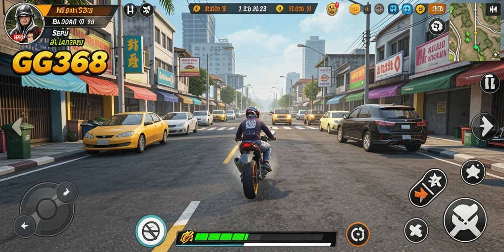 Tampilan gameplay GG368 yang seru dan menegangkan di lintasan balap.