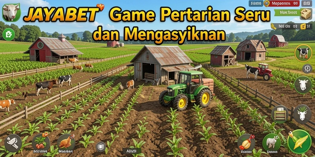 Screenshot gameplay JAYABET menampilkan aktivitas bertani yang menyenangkan.