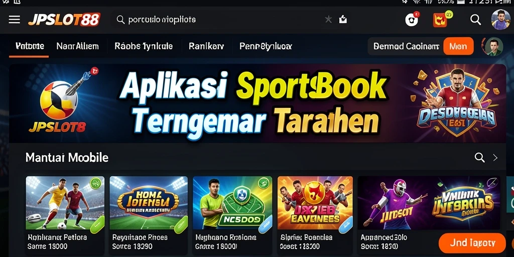 Tampilan gameplay menarik dari aplikasi Sportsbook JPSLOT88 yang menampilkan taruhan langsung.