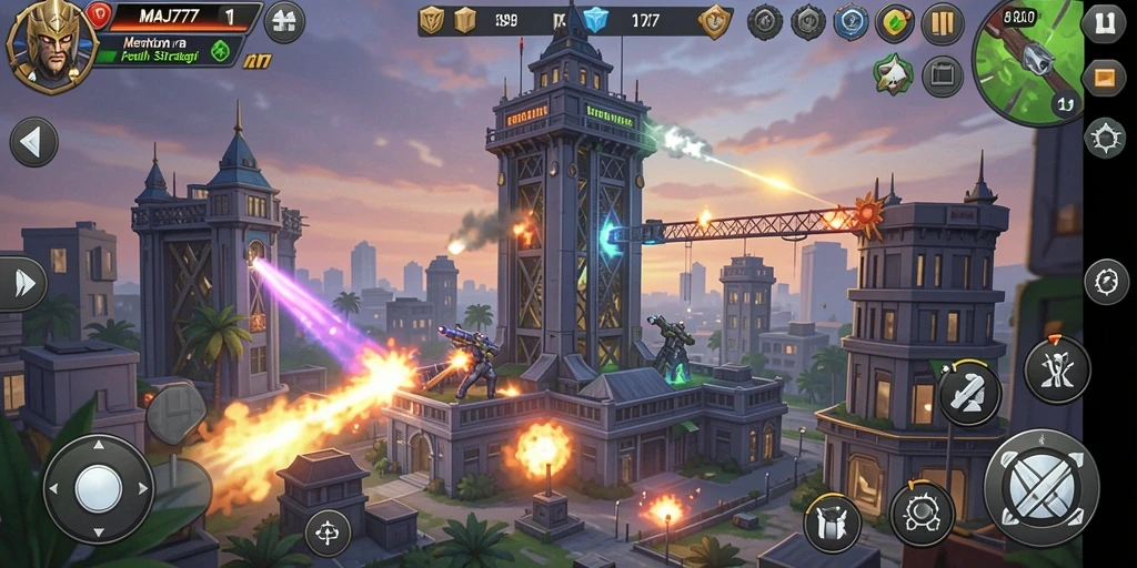 Tampilan gameplay menarik dari MAJ777 dalam Tower Defense.