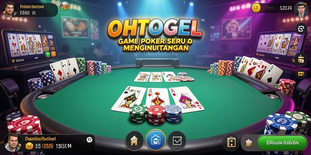 Gambaran gameplay seru OHTOGEL dengan suasana poker yang intens.