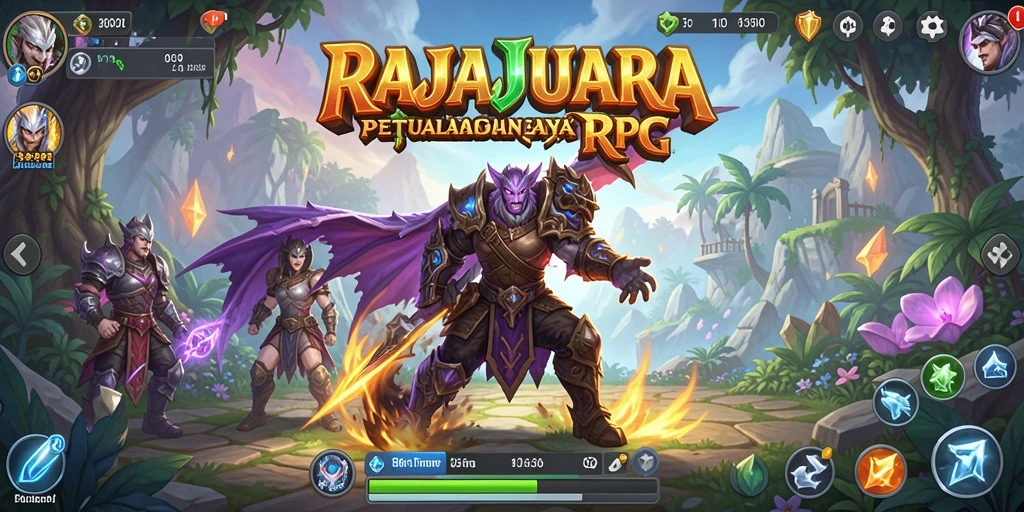 Screenshot RAJAJUARA menampilkan aksi mendebarkan dalam pertempuran RPG.