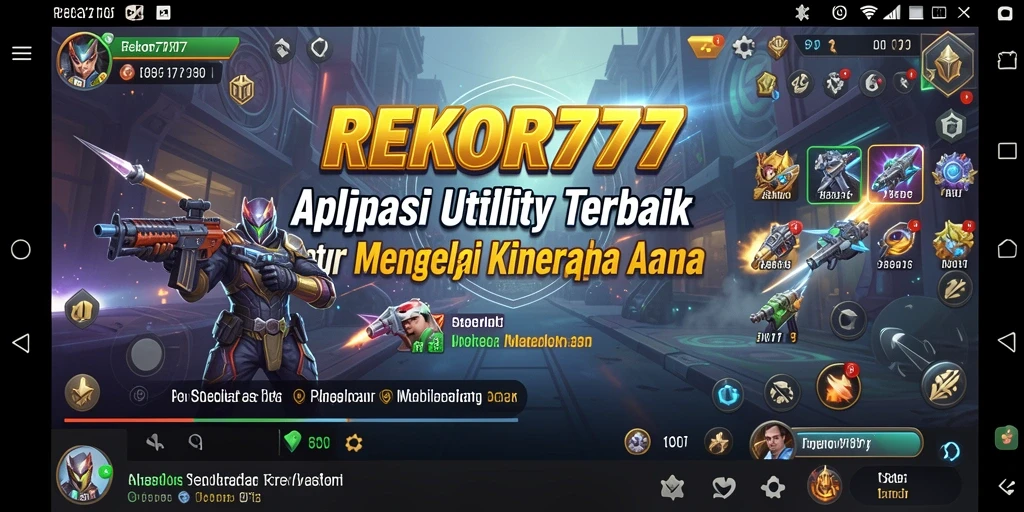 Tampilan utama aplikasi REKOR777 dengan fitur Utility yang lengkap.