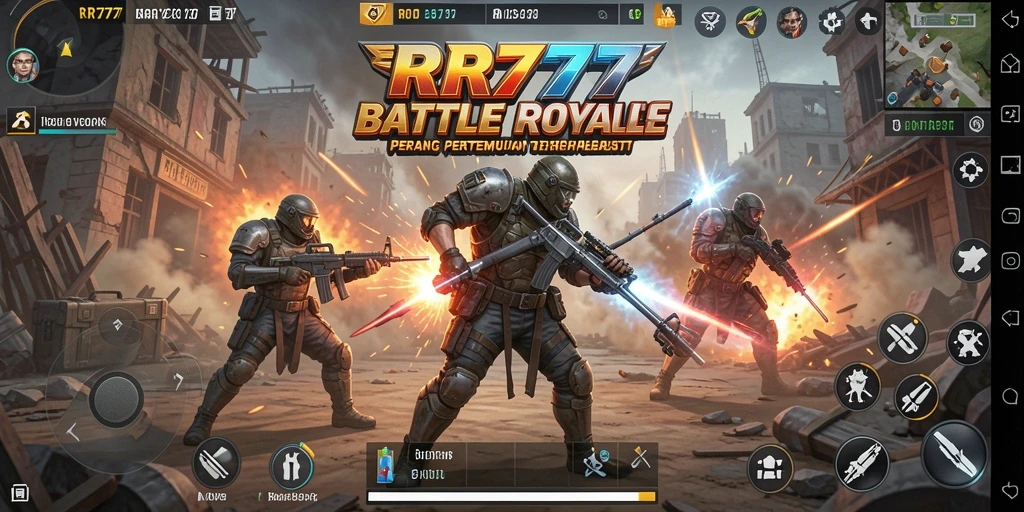 Tangkapan layar menampilkan aksi intense Battle Royale di RR777.