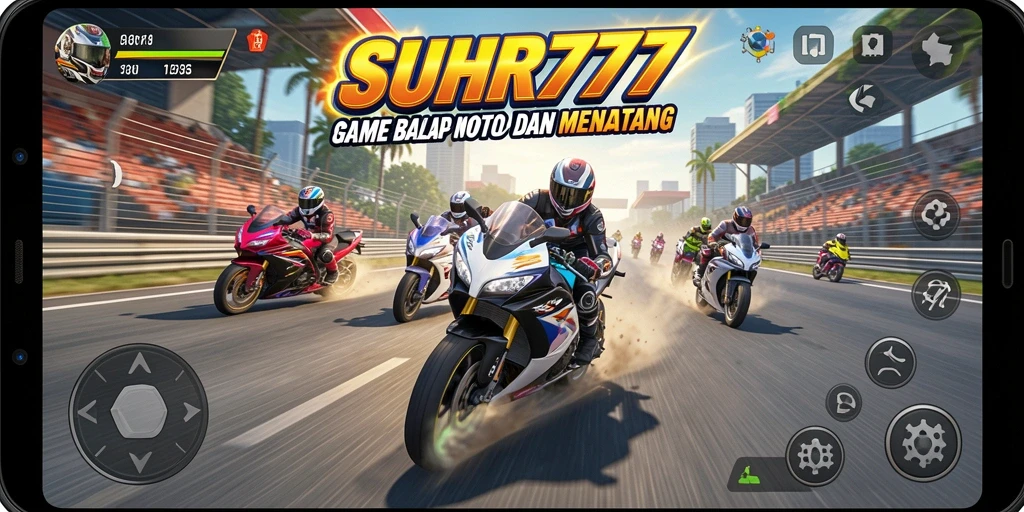 Tampilan mendebarkan gameplay balap motor di SUHU777.