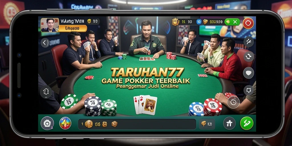 Tampilan screenshot TARUHAN77 menampilkan keseruan permainan poker yang mendebarkan.