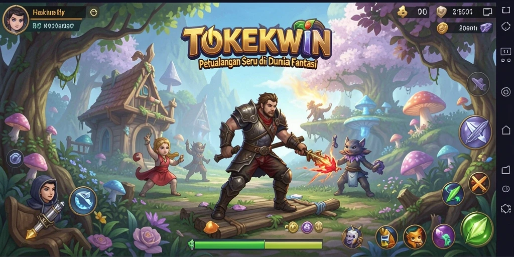 Screenshot TOKEKWIN menampilkan karakter beraksi dalam dunia petualangan yang penuh tantangan.